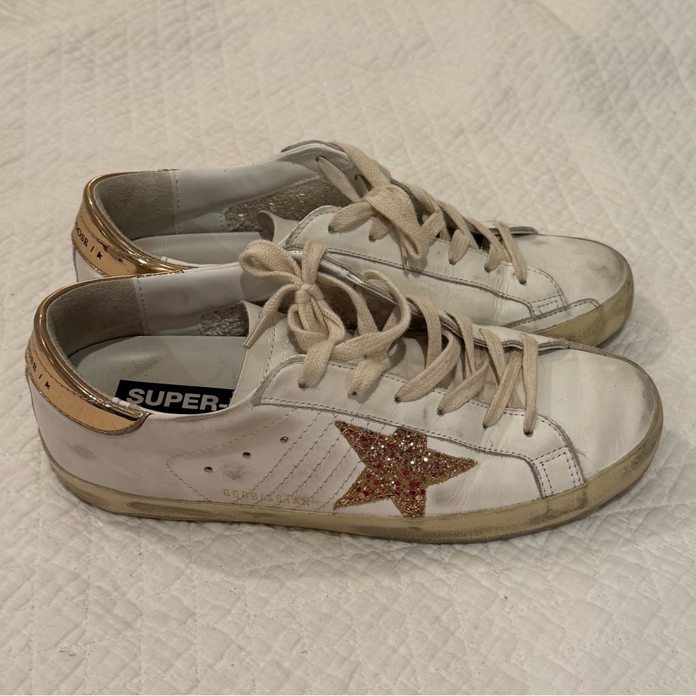 Golden Goose White and Gold Women's Sneakers